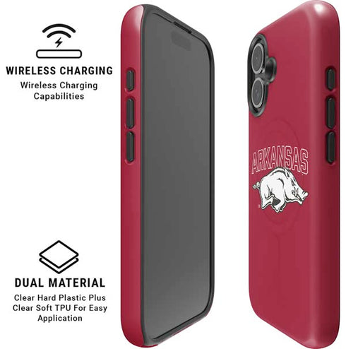 University of Arkansas-Fayetteville Razorbacks Logo iPhone 16 Plus Magsafe Impact Case